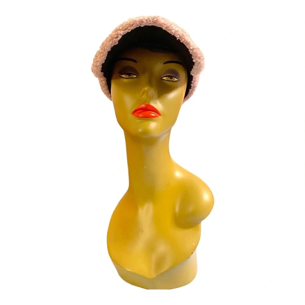 Pale Pink plush Furry Ball Cap Hat